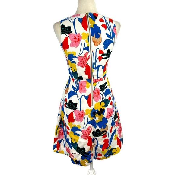 J.Crew A-line Dress Morning Flower Floral White Linen Summer Midi Dress Size 00 - Picture 6 of 14